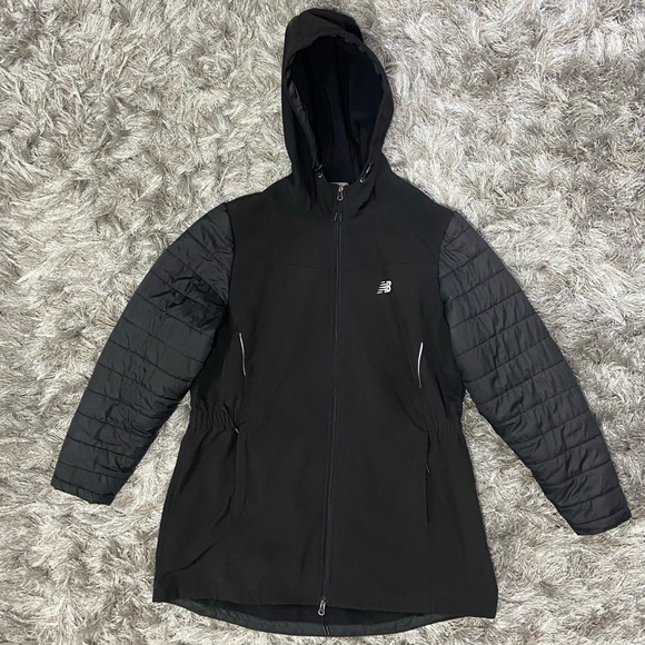 New Balance women black long sleeves, zip up, hooded jacket. Size 1X. Used. - Picture 7 of 7